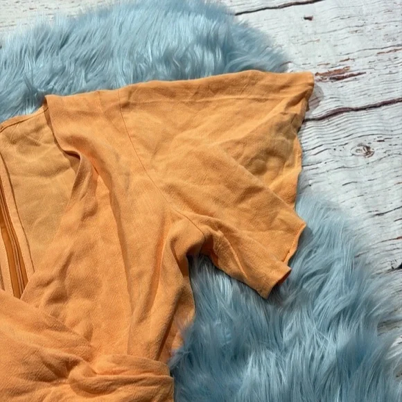 Lulus Tie Front Cutout Orange Midi Dress sz S - Picture 5 of 11